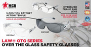 Glasses Law Over The Glass Safety Dialectric Glasses by MCR Safety – One Size, Nylon, Clear, Model OG110AF