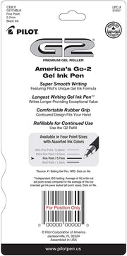 G2 Premium Gel Pens by PILOT – 4 Count (Pack of 1), Plastic, Black, Model FBA_31057