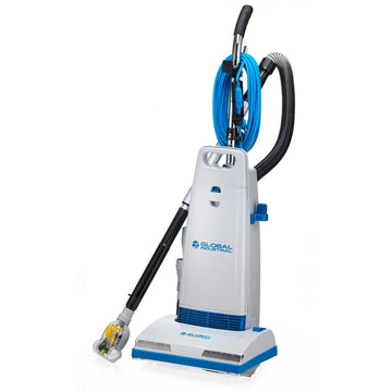 Commercial Upright Vacuum Cleaner with On-Board Tools by Global Industrial – 7.0 quarts, Plastic, Gray, Model GL-7700AM-UP