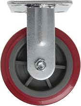 HUBERT Rigid Plate Caster Red Polyurethane - 6" Dia