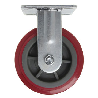 Rigid Plate Caster Red Polyurethane - 6" Dia by HUBERT – Red, Model RGAZ620P-1