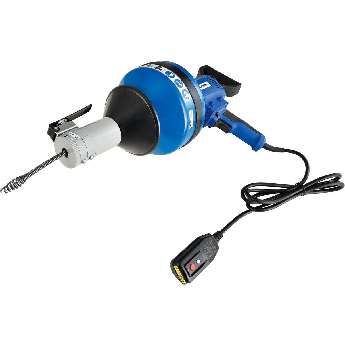 Lightweight Electric Auto-Feed Handheld Drain Cleaner For by Global Industrial – 24.41"L x 12.2"W x 9.84"H, Blue, Model D02-002