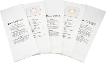 Global Industrial Replacement HEPA Disposable Dust Bags, 5/Pack, for Upright Vacuum 641835