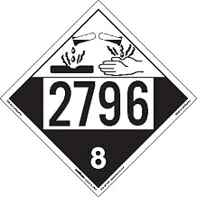 Labelmaster ZEZ42796 UN 2796 Corrosive Hazmat Placard, E-Z Removable Vinyl (Pack of 25)
