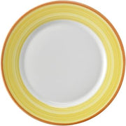 G.E.T. 10 5/8" Yellow Rolled Edge Dinner Corona Porcelain Plate (Set of 12)