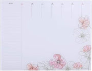 Quartet Glass Desktop Weekly Planner, 17" x 22", Whiteboard, Dry Erase Surface, Clean Erase, Includes 1 Dry Erase Marker, Floral (GDP2217F)