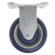 Rigid Plate Caster Blue Polyurethane - 4"Dia by HUBERT – Polyurethane (PU), Blue, Model RGAZ415P-1