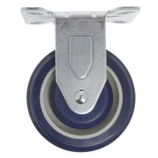 Rigid Plate Caster Blue Polyurethane - 4"Dia by HUBERT – Polyurethane (PU), Blue, Model RGAZ415P-1