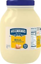 Hellmann's Real Mayonnaise Jar, 1 Gallon (128 Fl Oz) | 100% Cage Free Eggs, Gluten Free, Vegetarian, Rich & Creamy, Superior Emulsion, Stability, Cling, for Sandwiches & Dressings