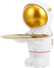 Astronaut Shape Storage Tray Resin Desk Ornament for Keys | White Spaceman Figure, Creative Home Accent, Porch Entry Display, Delicate Artistic Style