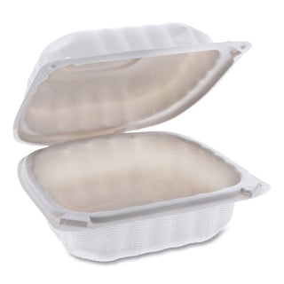 Pactive YCN806000000 Earthchoice Smartlock Microwavable Hinged Lid Containers, 6 X 6 X 3.1, White, 400/carton