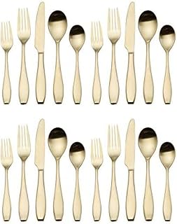 Mikasa Cayden Forged Satin Gold 18/0 Stainless Steel 20-Piece Flatware Set, Service For 4, Gold