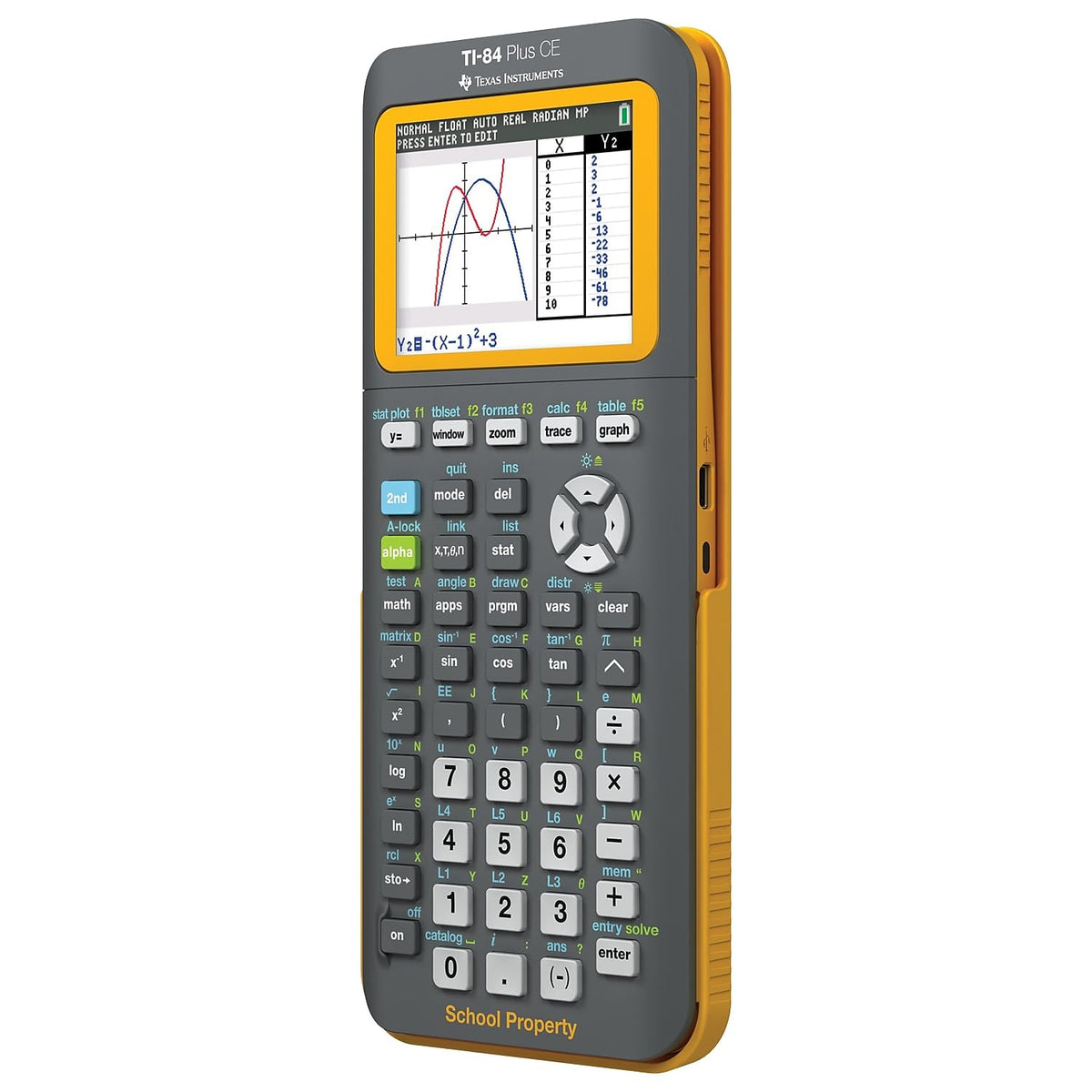 TI- 84Plus CE Teacher's 10 Pack Graphing Calculator by Texas Instruments – Small, Plastic, Black, Orange, Model 84PLCE/TPK/2L1