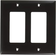 Legrand Pass & Seymour TP262 Trademaster Mid-Size Unbreakable Nylon Wall Plate, 2 Gang, Two Decorator Rocker GFCI Cover, Brown (1 Count)
