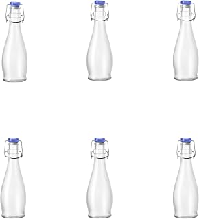 10 Strawberry Street Indro Swing Top Carafe, Medium, Blue Lid, Set of 6