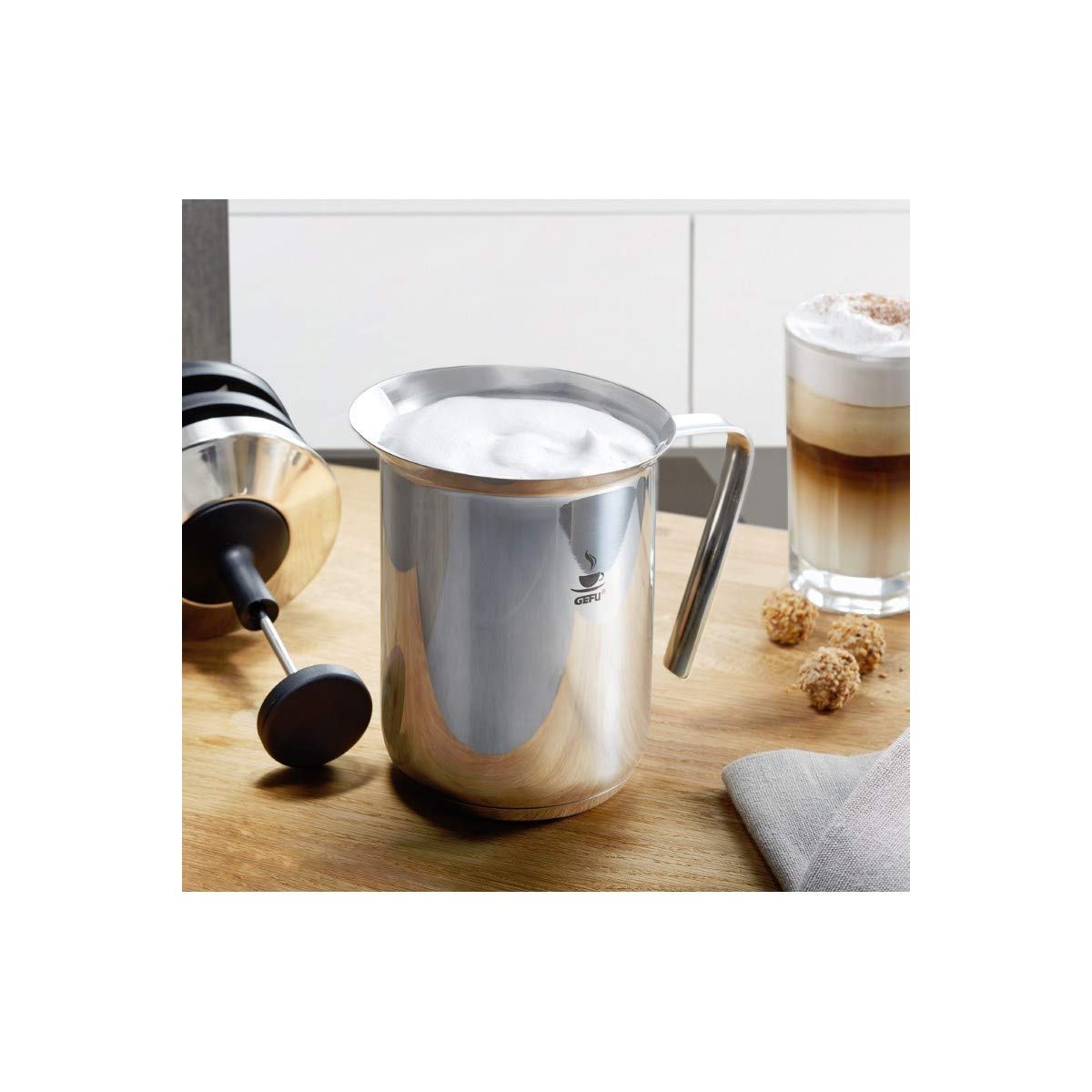 Milk Frother RICCARDO by GEFU – 300 milliliters, Stainless Steel, Model 16360