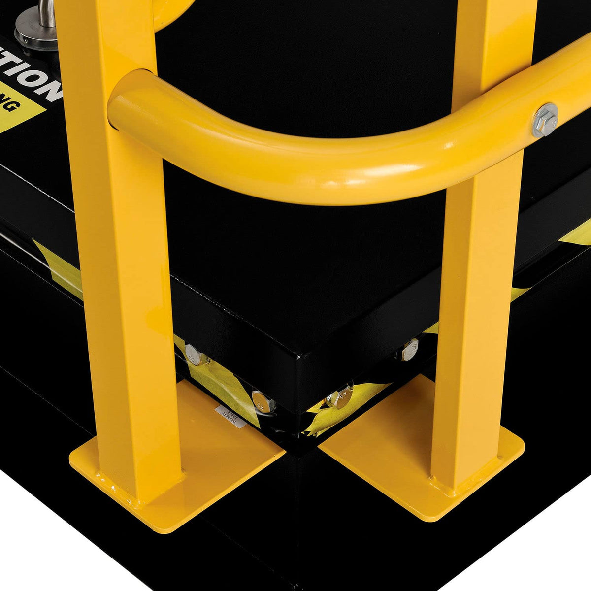 Telescopic Safety Railing with Magnetic Swing Gate Door by Global Industrial – Galvanized Steel, Yellow, Model 713159