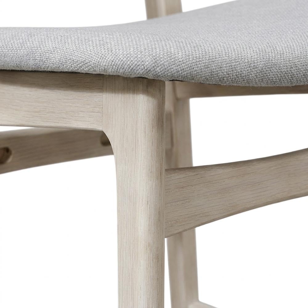 Wood Upholstered Dining Chairs Set of by Starlight Canyon Home – Wood, Polyester, Foam, White, Pack of 2