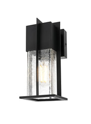 Janney One Light Outdoor Wall Sconce Black by Lighting Design – Iron, Black, Model OD340W12BK