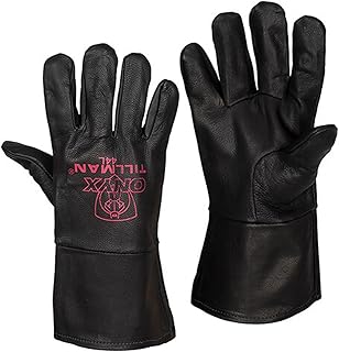 Tillman 44-L Large Top Grain Kidskin TIG Welding Gloves, Black