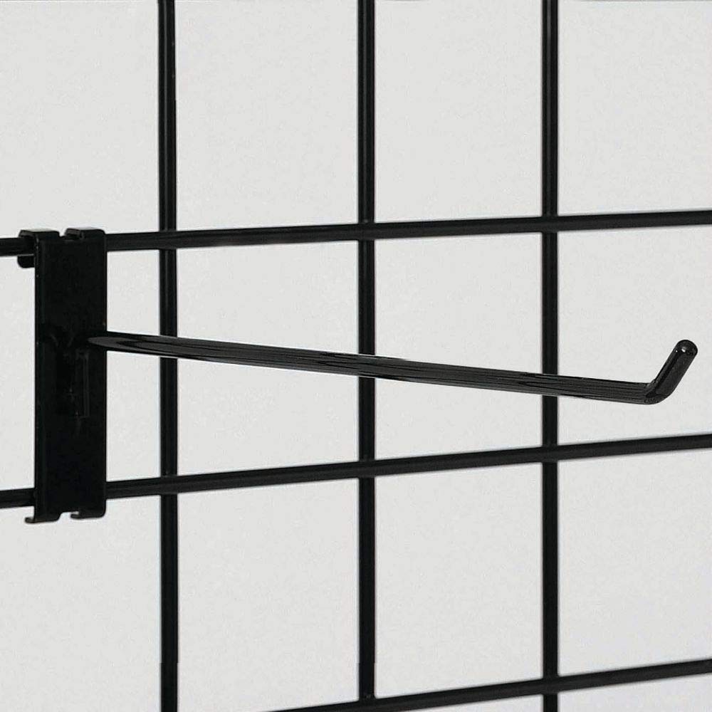 12" Grid Hook by Retail Resource – Wire, Black, Model GH12B