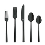 Dallas 18/0 Black Stainless Steel Flatware Set - 20-Piece Service for 4 - Modern Silverware - Fork Spoon Knife Cutlery Set by Amefa – Stainless Steel, Black