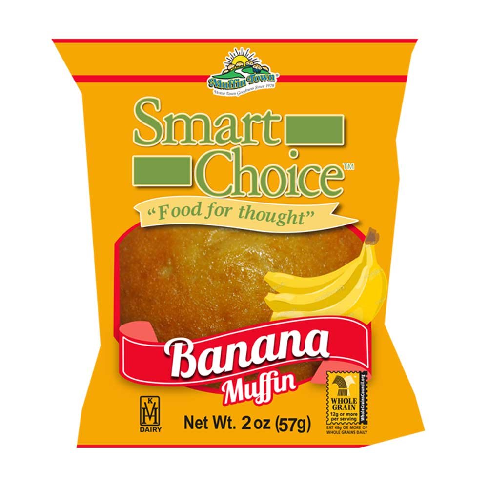 Smart Choice Whole Grain Banana Muffins by Muffin Town – Pack of 96