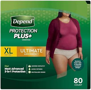 Depend FIT-FLEX Incontinence Underwear for Women, Disposable, Maximum Absorbency, XL, 72 Ct