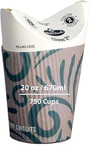 ReadyFresh® Butterfly Hot Drink Cups, 20oz & 750 Cups | All-in-One Cup with Integrated Sleeve, Spout & Splash Guard, Printed Eco-Efficient Design, Waste-Reducing Disposable Hot Cup