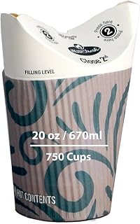 ReadyFresh® Butterfly Hot Drink Cups, 20oz & 750 Cups | All-in-One Cup with Integrated Sleeve, Spout & Splash Guard, Printed Eco-Efficient Design, Waste-Reducing Disposable Hot Cup