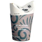 ReadyFresh® Butterfly Hot Drink Cups by OMRANII – 19.2X26.9 20oz & 750Cups, 670 milliliters, Paper, Gray w/White, Pack of 750