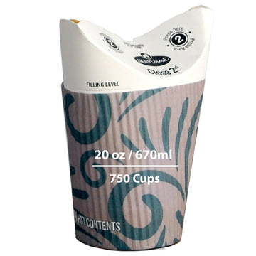 ReadyFresh® Butterfly Hot Drink Cups by OMRANII – 19.2X26.9 20oz & 750Cups, 670 milliliters, Paper, Gray w/White, Pack of 750