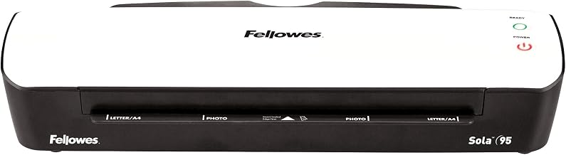 Fellowes Sola A4 Laminator Machine for Home Use - Fast 4 Minute Warm Up Time with Auto Shut Off Feature - 80-125 Micron - White - Amazon Exclusive