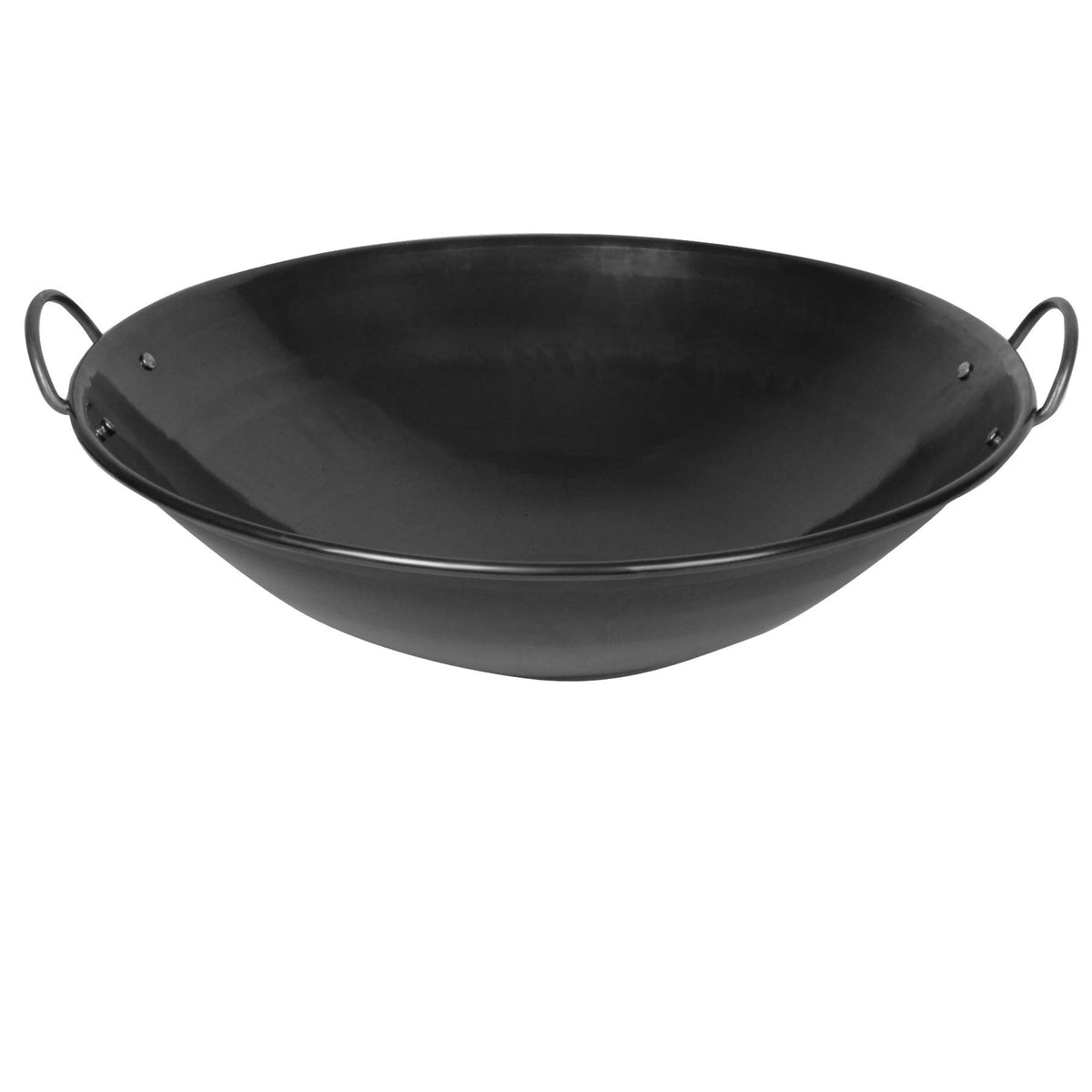 Wok 19" Dia. Curved Rim by Thunder Group – 19 Inch, Iron, Cable-538, Model IRWC001