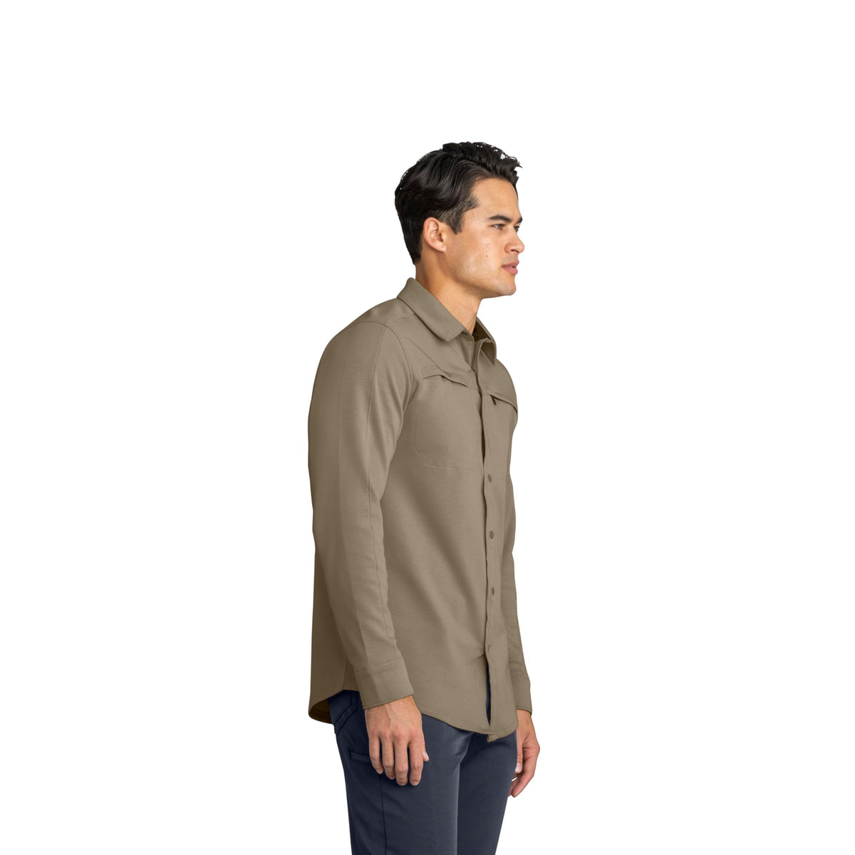 Men's Snap Front Jersey Long Sleeve Work Shirt by Red Kap – Cotton, Fallen Rock, Model S5K3FR RG 3XL