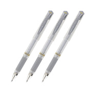 Signo UM-153 Gel Ink Rollerball Pen by Uni-Ball – Rubber, Silver, Pack of 3, Model UM153.26.3