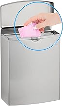 Bobrick Sanitary Napkin Disposal Wall Mounted Stainless Steel Flip Top Receptacle for Public Restrooms, 1-Piece Design with 1 Gallon Waste Capacity (Model B-270)