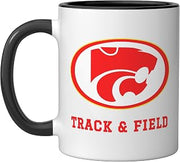 Carlisle High School Wildcats Track & Field Ceramic Mug, Black/White, 11oz