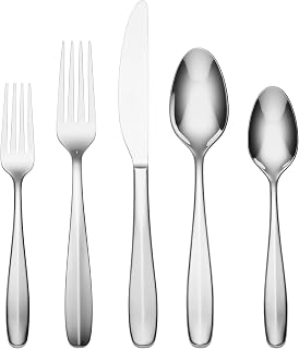 Oneida Oakwood 20-Piece 18/0 Silverware Set for 4, Flatware | mirror finish, dishwasher safe | includes knives, forks, and spoons | cutlery set for kitchen and dining