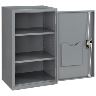 Wall Mount Storage Cabinet with Locking Recessed Handle by Global Industrial – Alloy Steel, Gray, Model 269877GY