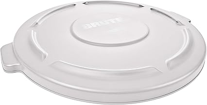 Rubbermaid Commercial FG260900WHT Brute Heavy-Duty Round Waste/Utility Container, 10-Gallon Lid, White