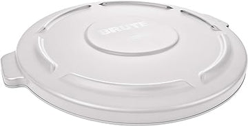 Rubbermaid Commercial Products BRUTE Heavy-Duty Round Trash/Garbage Lid, 20-Gallon, White, Outdoor Waste Container for Home/Garage/Mall/Office/Stadium/Bathroom