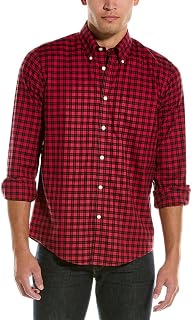 Brooks Brothers Stretch Cotton Non-Iron Oxford Polo Button-Down Collar, Outline Check Shirt