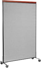 Global Industrial 48-1/4"W x 76-1/2"H Mobile Deluxe Office Partition Panel, Gray