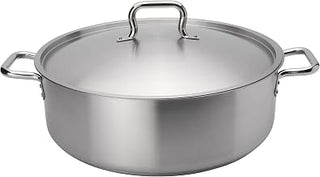 Browne Foodservice Elements 30 Quart Stainless Steel Brazier w/Cover, NSF