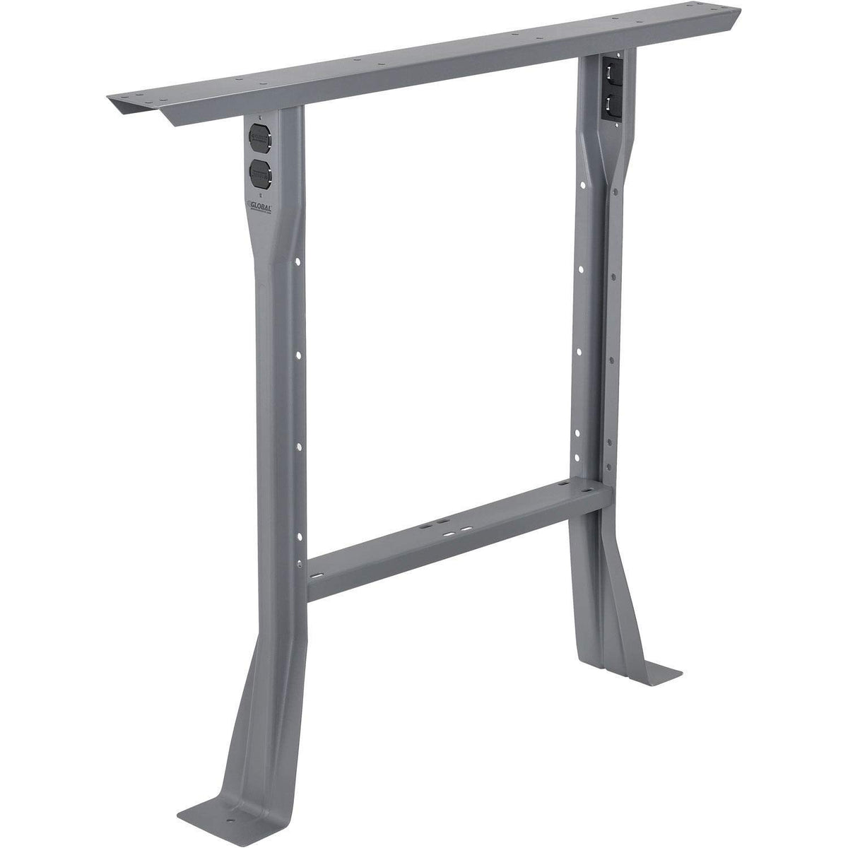 32" H C-Channel Open Flared Fixed Height Leg for 30" D Workbench by Global Industrial – 30"L x 30"W x 32"H, Alloy Steel, Grey, Model IF254750