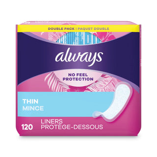 Thin, Unscented 120 ea (Pack of 9) by Always – Cotton, Pack of 9, Model 10796PK