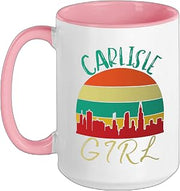 Carlisle Girl Love Carlisle Souvenir Ceramic Mug, Pink/White, 15oz