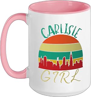 Carlisle Girl Love Carlisle Souvenir Ceramic Mug, Pink/White, 15oz