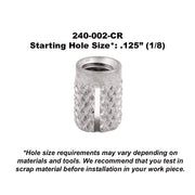 E-Z LOK M3-0.5 Pack of 5 / One Size / 1 Nut Inserts